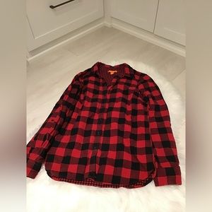 Joe Fresh Women’s Red Buffalo Plaid Flannel Shirt